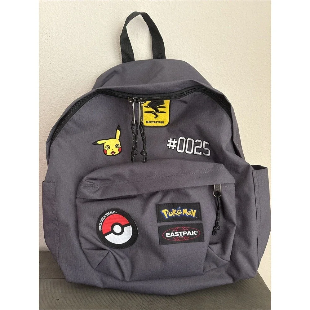 Pokemon x Eastpak Day Pak'r Patches Grey Gray Backpack 0025 NEW
